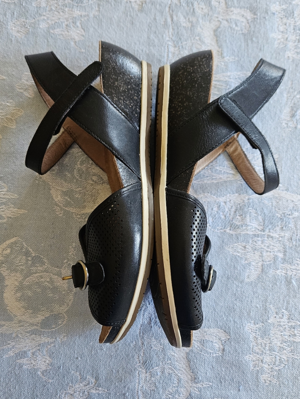 Dansko Black Sandals Wedge Heel  Double Adjustable Straps, Comfort Size 39 - Picture 7 of 9